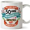 MUGFFINS Tazza Compleanno 50 Anni - Idee Regali Originali et Divertenti per Uomo e Donna - per lui/per lei. Ceramica 350 mL
