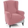 FAVERTI® Fodera super elastica per poltrona, 1 posto da 70 a 100 cm, modello NOVELE | rosa pastello, protezione di qualità in tessuto jacquard in cotone | protezione per poltrona paraorecchie