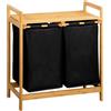 KESPER | Cesto portabiancheria Materiale: bambù, poliestere, dimensioni: 64 x 33 cm, altezza: 73 cm, colore: marrone, nero, 19487 13