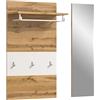 xonox.home Appendiabiti Jam X8BK6621 - Pannello con specchio in rovere Wotan Nb., bianco, ca. 90 x 106 x 27 cm (L x A x P)