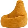 icon Dalton Pouf Bambini, Giallo, Velluto a Coste, Poltrona Sacco con Riempimento Incluso, Sedia Bambini, Mobili Camera da Letto