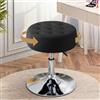 Ckaff Sgabello da Trucco, Sgabello Rotondo Girevole Regolabile in Altezza, Sgabello Basso da Bar Sgabello Toeletta Trucco, Sedia Cucina in Velluto per Camera da Letto Soggiorno Salone, Nero