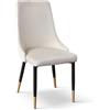 Mar.c.a. Design - Sedia Poltroncina per Tavolo da Pranzo, Sedia Cucina Metallo Rivestita in Tessuto, 4 Pezzi cm 40x43x93h (Beige)