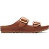 Clarks Brookleigh Sun Sandali in pelle marrone scuro, Marrone Scuro Lea, 36 EU