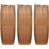 She Easy20 Extension 100% Made in Italy, Applicazione Veloce e Facile a Clip - Set da 3 Pezzi Capelli Veri Lisci - Biondo Dorato Chiaro Miele