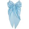 Ling & Bai Fermagli per capelli da donna e ragazza, con fiocco grande, 17,8 cm, in raso, accessori (blu)