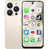cofcvgs 4G mini smartphone (sbloccato), scelta ideale per bambini e studenti, piccolo telefono di backup ad alta definizione da 3,9 pollici, dual SIM standby, ID facciale (32GB beige)