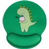 Jahosin Tappetino per mouse con poggiapolsi, poggiapolsi ergonomico nero puro,comodo pad antiscivolo in memory foam per computer e ufficio-25x23 Gdinosaur