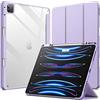 JETech Custodia per iPad Pro 12,9 Pollici (2022/2021/2020/2018) con Portapenne, Posteriore Chiaro Trasparente Supporto Sottile per Tablet Cover Antiurto (Viola Chiaro)