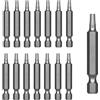Jyvex Set di punte Torx T20, 15 pezzi in acciaio S2, lunghezza 50 mm, adatto per viti Torx