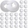 SRunDe 32 Pezzi Rosette per Termosifone, Rosette di Copertura, Pipe Collar in Plastica, per Radiatori Morsetti per Manicotto Foro 16 mm Diametro Tubi di Riscaldamento (Bianco)