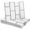 QUARKZMAN 15pz Piastrelle Adesive in Marmo, Pannelli per Parete Impermeabili, 12x12 PVC Piastrelle Adesive per Doccia per Bagno, Cucina, Soggiorno, Design a Mattoncini Bianchi