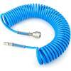 GASHER 1/4 x 10m Tubo aria in poliuretano con diametro esterno di 8 mm con limitatore di curvatura, attacco rapido e spina da 1/4 Europa, per compressore d'aria, blu