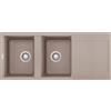 ELLECI Lavello Cucina 2 Vasche da Incasso con Gocciolatoio Larghezza 116 Cm materiale Granitek Serie Easy 500 colore Tortora 43 - LGY50043