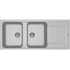 ELLECI Lavello Cucina 2 Vasche da incasso con Gocciolatoio Larghezza 116 Cm materiale Granitek Serie Life 500 colore Alluminio 79 - LM250079