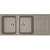 ELLECI Lavello Cucina 2 Vasche da incasso con Gocciolatoio Larghezza 116 Cm materiale Granitek Serie Life 500 colore Tortora 43 - LG250043