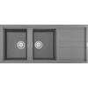 ELLECI Lavello Cucina 2 Vasche da Incasso con Gocciolatoio Reversibile Larghezza 116 cm materiale Granitek colore Cemento 48 Best 500 - LGB50048