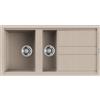 ELLECI Lavello Cucina 1 Vasca e mezza con Gocciolatoio 100 x 51 cm in Granitek colore Avena - LGB47551