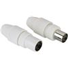 Hama Kit 2 Spine per Cavo Antenna, Coassiale Maschio e Femmina, Bianco