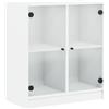 vidaXL Mobile con Ante in Vetro Bianco 68x37x75,5 cm