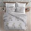 PENSIERI DELICATI Parure Copripiumino Matrimoniale 100% Cotone, Completo di Sacco 250x200cm e 2 Federe 52x82cm, Made in Italy, Copripiumino Lavabile In Lavatrice A 40°, Fantasia Renne Grigio