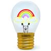 Legami - Lampada da Tavolo a forma di Lampadina, Ricaricabile con Cavo USB, Senza Fili, Bulb Fiction, Tema Rainbow, 6.8 x 10.3 cm