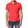 Blooker Polo in cotone piquet bordi contrasto in colore rosso