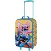 Disney Lilo e Stitch Ocean-Valigia Trolley Soft 3D, Blu, 17 x 33 x 52 cm, Capacità 26 L