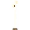 HOMCOM Lampada da Terra con 2 Luci e Paralumi a Sfera, Interruttore a Pedale e Attacco E27, Ø28x165 cm, Oro | Aosom Italy