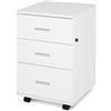 Vinsetto HOMCOM Mobiletto per Ufficio Archiviazione Scrivania su Ruote 3 Cassetti con Serratura 40 x 40 x 61,5 cm Bianco