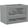 PawHut Gabbia per criceti topi piccoli roditori multi-accessori rampa piattaforme tetto apribile griglia 60 x 35 x 42 cm grigio