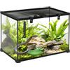 PawHut Terrario per Rettili Rialzato con Serratura e Termometro, in Vetro e Rete Metallica, 50x30x35 cm, Nero | Aosom Italy