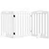 PawHut Cancellino per Cani Pieghevole a 3 Pannelli con 2 Supporti, in Legno Bianco, 155x30x61 cm | Aosom Italy