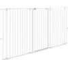 PawHut Cancelletto per Cani a 3 Pannelli Pieghevoli con Doppio Blocco, in Acciaio e Plastica, 206x120 cm, Bianco | Aosom Italy