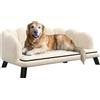 PawHut Divano cane letto per cane gatto design contemporaneo conchiglia dim. 98L x 60P x 35H cm cuscino morbido velluto verde
