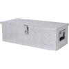 HOMCOM Cofanetto porta attrezzi in alluminio - cassetta degli attrezzi in alluminio con maniglie retrattili e chiusura con chiave dim. 76L x 33L x 25H cm