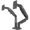 Ergosolid Supporto da scrivania per 2 Monitor PC LCD LED 17 - 27 Regolazione in più Assi, Girevole, Molla a Gas Fino a 2 x 9 kg