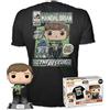 Funko Pop! & Tee: Star Wars: The Mandalorian - Luke With Grogu (The Child, Baby Yoda) - Medium - T-Shirt, Maglietta - Vestiti con Figura in Vinile da Collezione - Idea Regalo per gli Adulti Uomini