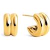 SINGULARU - Orecchini Shelly. Acciaio Inossidabile con Placcatura Oro 18Kt. Chiusura a Pressione. Gioielli da Donna