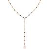 SINGULARU - Collana Y Turmalina Stones. Acciaio con Finitura in Bagno d'Oro 18 Kt. Catena con Pietre Naturali e Motivo Ciondolo. Lunghezza 40 cm + 5 cm. Gioielli per Donna
