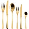 Sambonet - taste Set di Posate da Tavola per 6 persone, 36 pezzi in Acciaio Inox finitura PVD, Lavabili in lavastoviglie, Gold