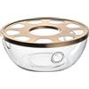 Leonardo Tè per Te - Fornello in vetro borosilicato con copertura in metallo, realizzato a mano, altezza 6,5 cm, diametro 15 cm, lavabile in lavastoviglie, 1 scalda tè trasparente, 077393