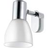 Eglo Sticker Lampada con finitura a specchio, applique, lampada cromata a specchio, metallo e vetro opalino satinato, lampada da bagno cromata, bianco, luce a prova di umidità, IP44, attacco E14