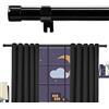 DonSail Bastone per tende extra lungo nero 120-170 per tende pesante, 2,5 cm, resistente, per finestre, con staffe regolabili, facile da installare, semplici aste per tende da esterno per patio, soggiorno