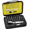 STANLEY 1-13-904 Inserti, 25 mm, Attacco 1/4 con Portainserti Magnetico, Set di 32 pz + Cricchetto