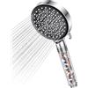 YEAUPE Soffione Doccia anticalcare, YEAUPE Doccia Soffione 6 Funzioni Getto(senza tubo), Grande (G1/2 pollici, Diametro 120 mm)