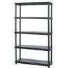 Scaffale 5 ripiani in polipropilene titano nero portata 350 kg 120x40x188 cm