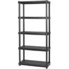 Scaffale 5 ripiani in polipropilene urano nero portata 300 kg 90x40x188 cm