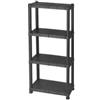 Scaffale 4 ripiani in polipropilene iperione nero portata 100 kg 60x30x143 cm