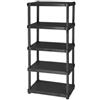 Scaffale 5 ripiani in polipropilene helios nero portata 250 kg 80x40x188 cm